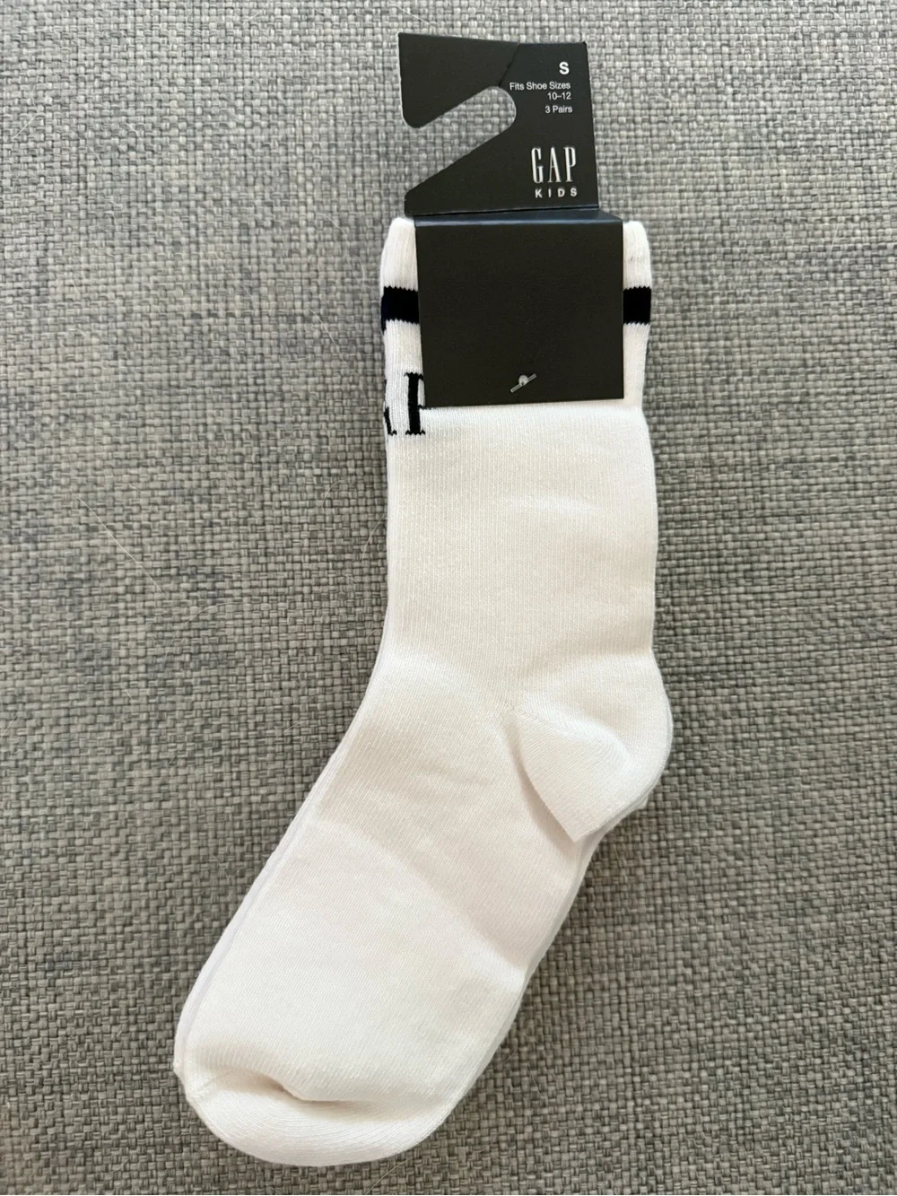GAP Boys 3-Pack Crew Socks - Navy, Grey & White
